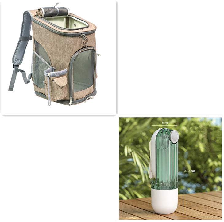 2-in-1 Portable Pet Water Bottle & Food Cup – Dog Walking Travel Feeder