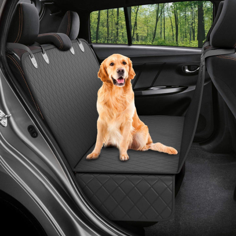 Dog Car Seat Cover Hammock – Rear Back Seat Pet Safety Protector with Zipper & Pocket