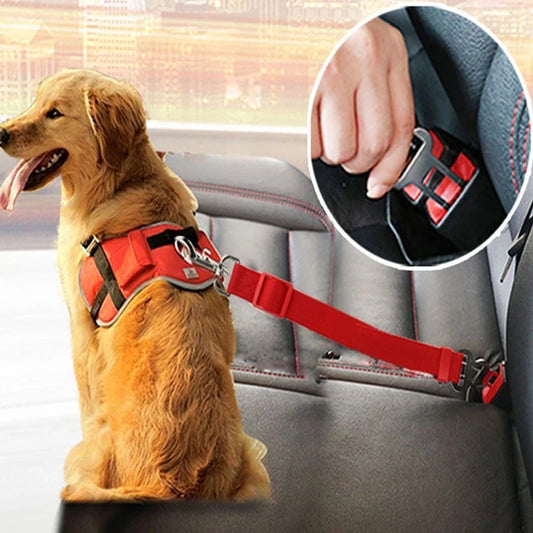 Adjustable Pet Car Seat Belt β Dog & Cat Safety Harness Clip for Vehicles