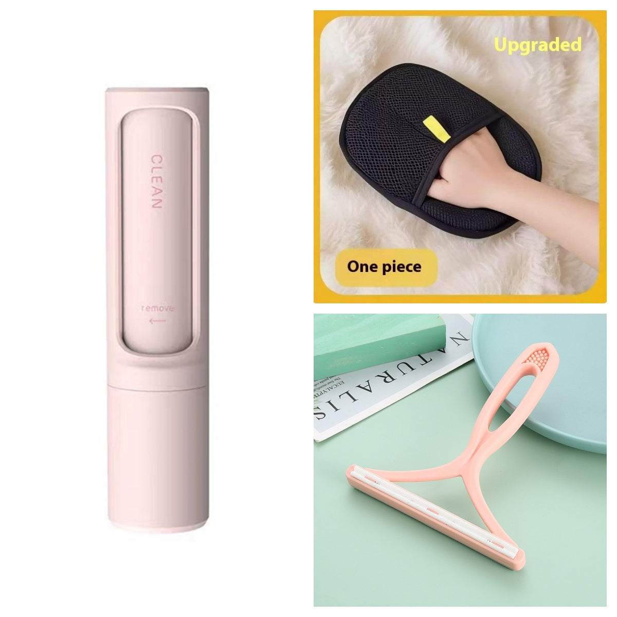 2-in-1 Reusable Pet Hair Remover Brush – Self-Cleaning Lint Roller for Dog & Cat Fur