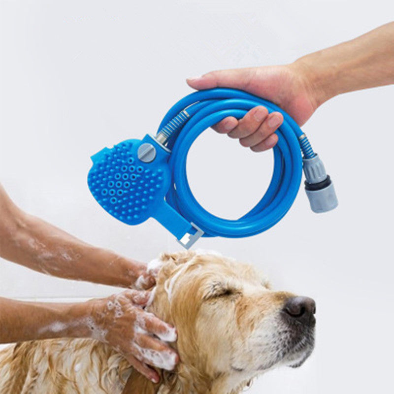 2-in-1 Dog Bathing Brush with Shower Sprayer – Pet Grooming & Massage Tool