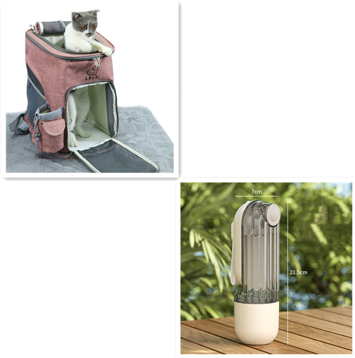 2-in-1 Portable Pet Water Bottle & Food Cup – Dog Walking Travel Feeder