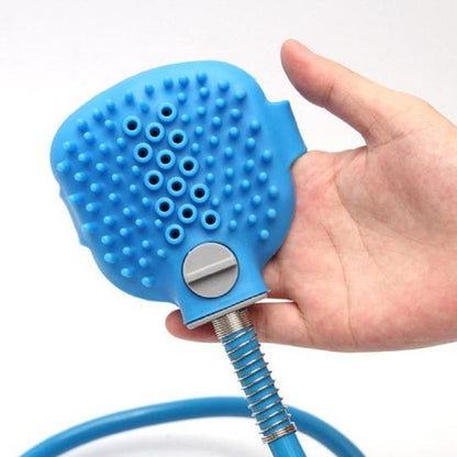 2-in-1 Dog Bathing Brush with Shower Sprayer – Pet Grooming & Massage Tool