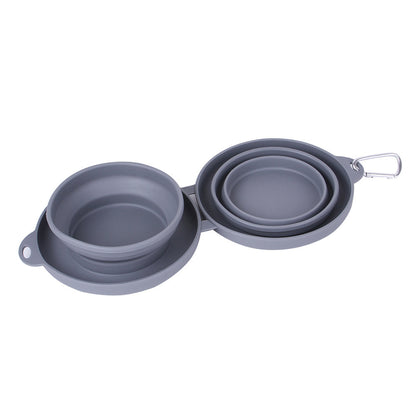 Foldable Double Pet Feeding Bowl – Travel-Friendly Dog & Cat Bowl