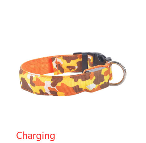Camouflage Luminous Dog Collar – LED Glow in the Dark Pet Collar