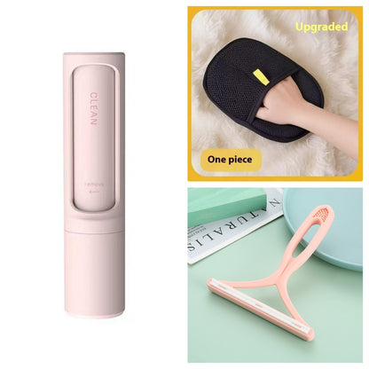2-in-1 Reusable Pet Hair Remover Brush – Self-Cleaning Lint Roller for Dog & Cat Fur