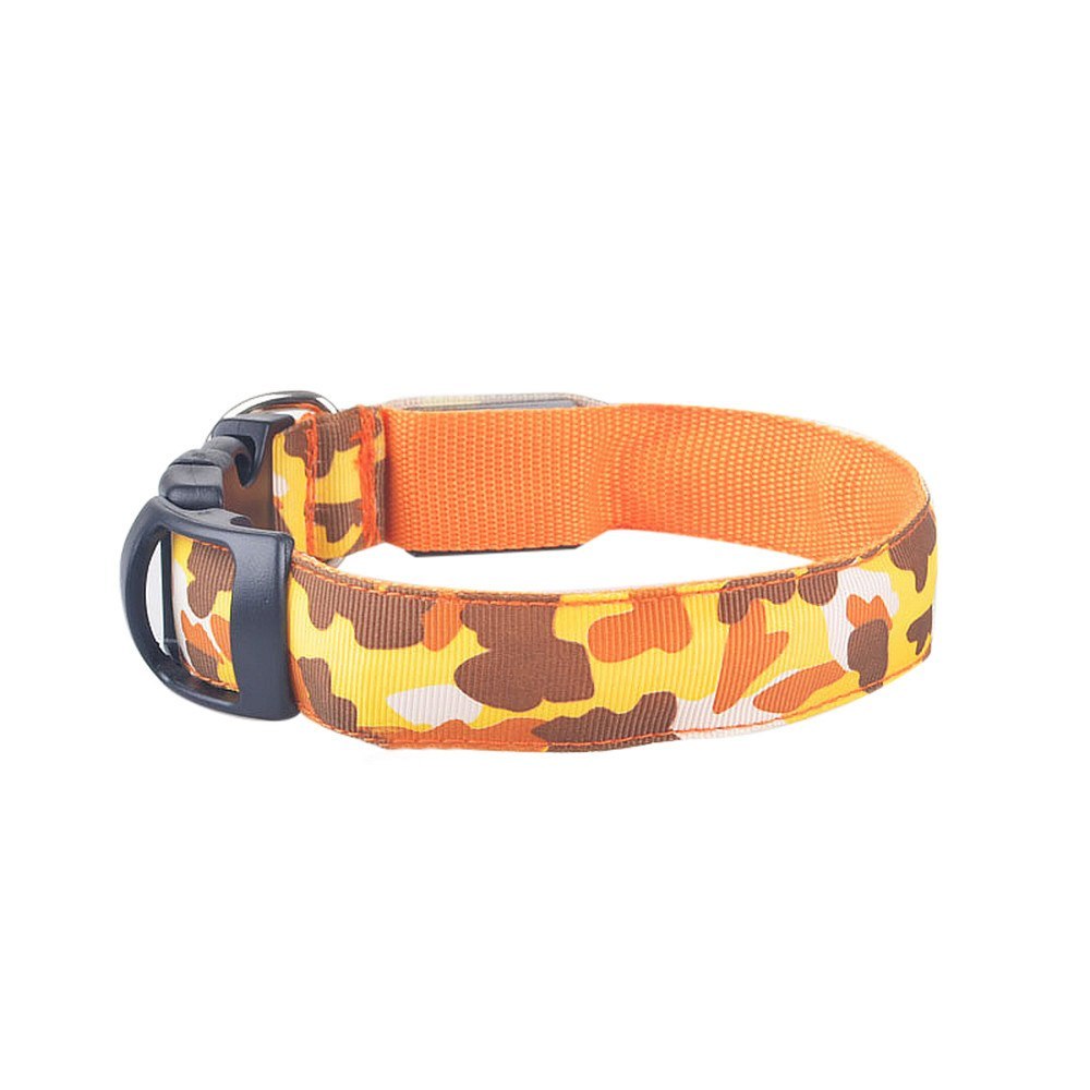 Camouflage Luminous Dog Collar – LED Glow in the Dark Pet Collar