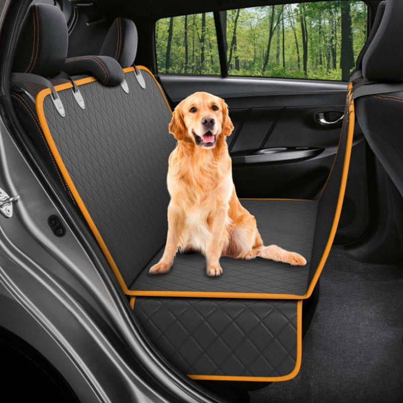 Dog Car Seat Cover Hammock – Rear Back Seat Pet Safety Protector with Zipper & Pocket