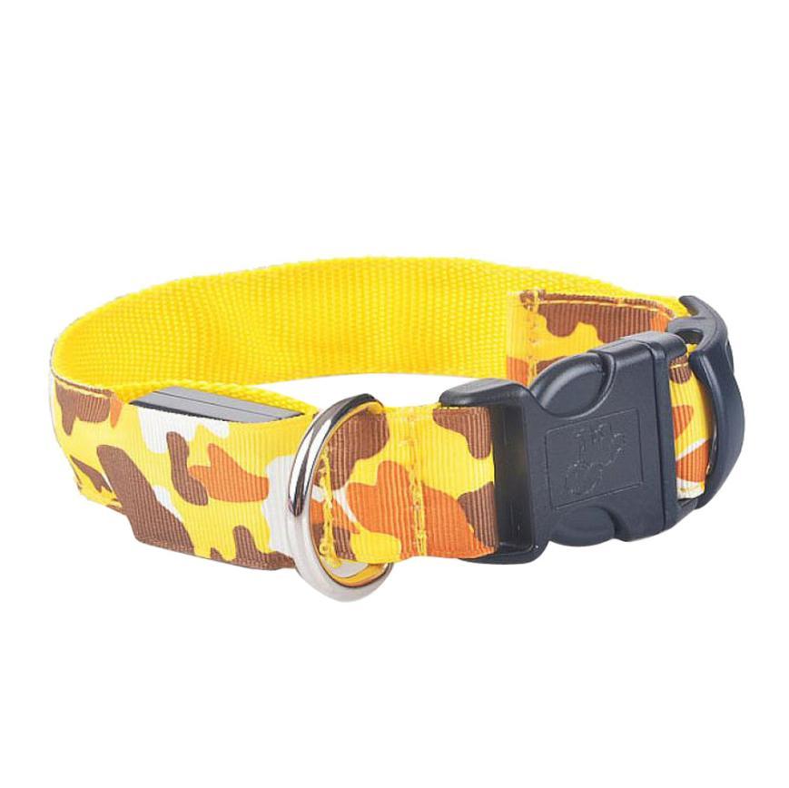 Camouflage Luminous Dog Collar – LED Glow in the Dark Pet Collar
