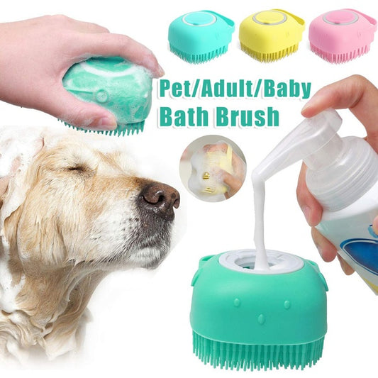 Silicone Dog Bath Massage Gloves – Pet Grooming & Shampoo Brush for Dogs & Cats