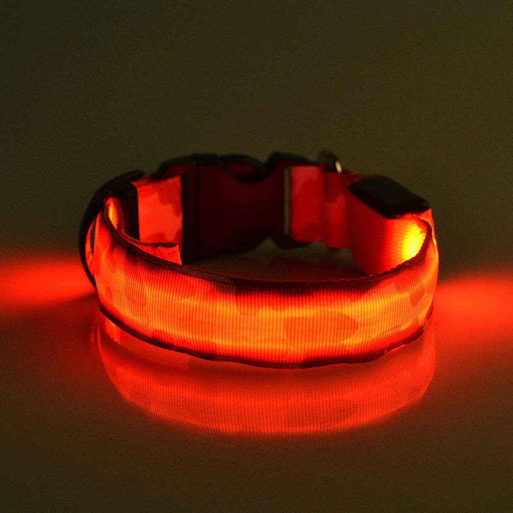 Camouflage Luminous Dog Collar – LED Glow in the Dark Pet Collar