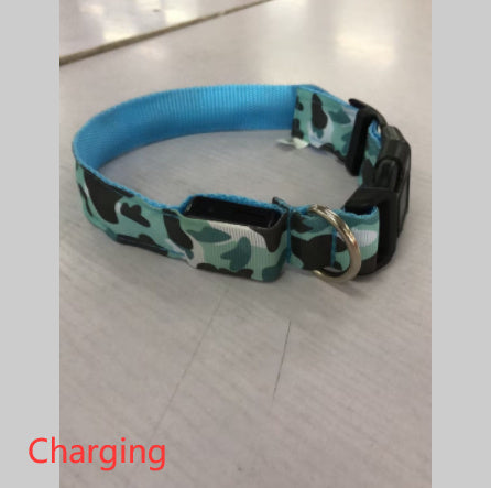 Camouflage Luminous Dog Collar – LED Glow in the Dark Pet Collar