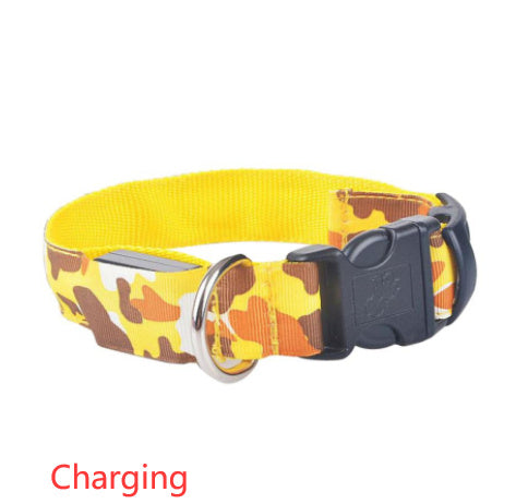 Camouflage Luminous Dog Collar – LED Glow in the Dark Pet Collar