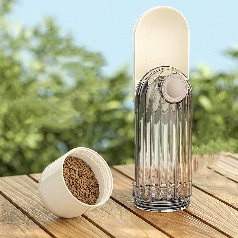 2-in-1 Portable Pet Water Bottle & Food Cup – Dog Walking Travel Feeder