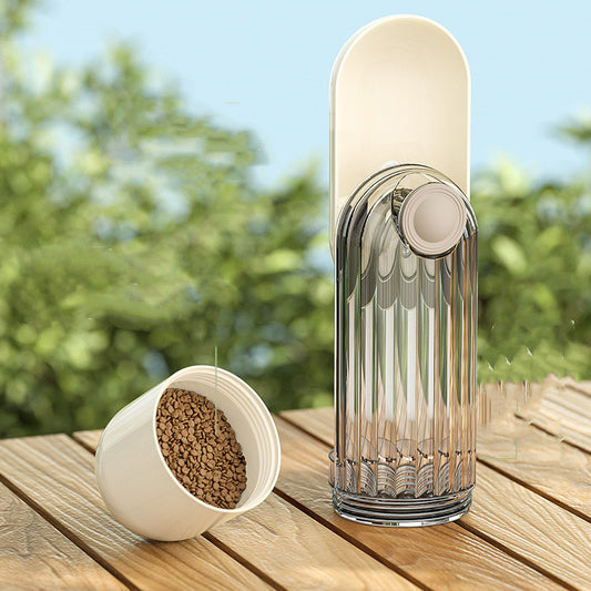 2-in-1 Portable Pet Water Bottle & Food Cup – Dog Walking Travel Feeder