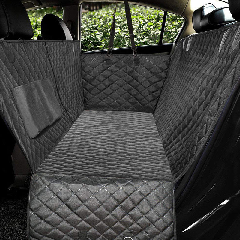 Dog Car Seat Cover Hammock – Rear Back Seat Pet Safety Protector with Zipper & Pocket
