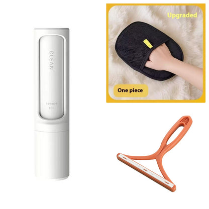 2-in-1 Reusable Pet Hair Remover Brush – Self-Cleaning Lint Roller for Dog & Cat Fur