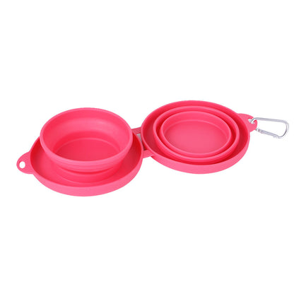 Foldable Double Pet Feeding Bowl – Travel-Friendly Dog & Cat Bowl
