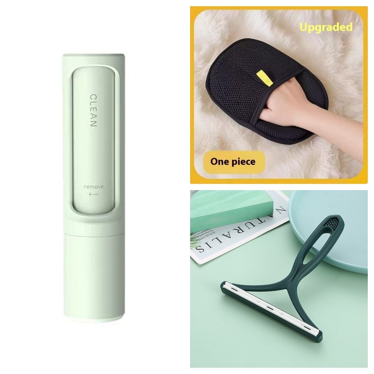 2-in-1 Reusable Pet Hair Remover Brush – Self-Cleaning Lint Roller for Dog & Cat Fur