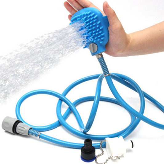 2-in-1 Dog Bathing Brush with Shower Sprayer – Pet Grooming & Massage Tool